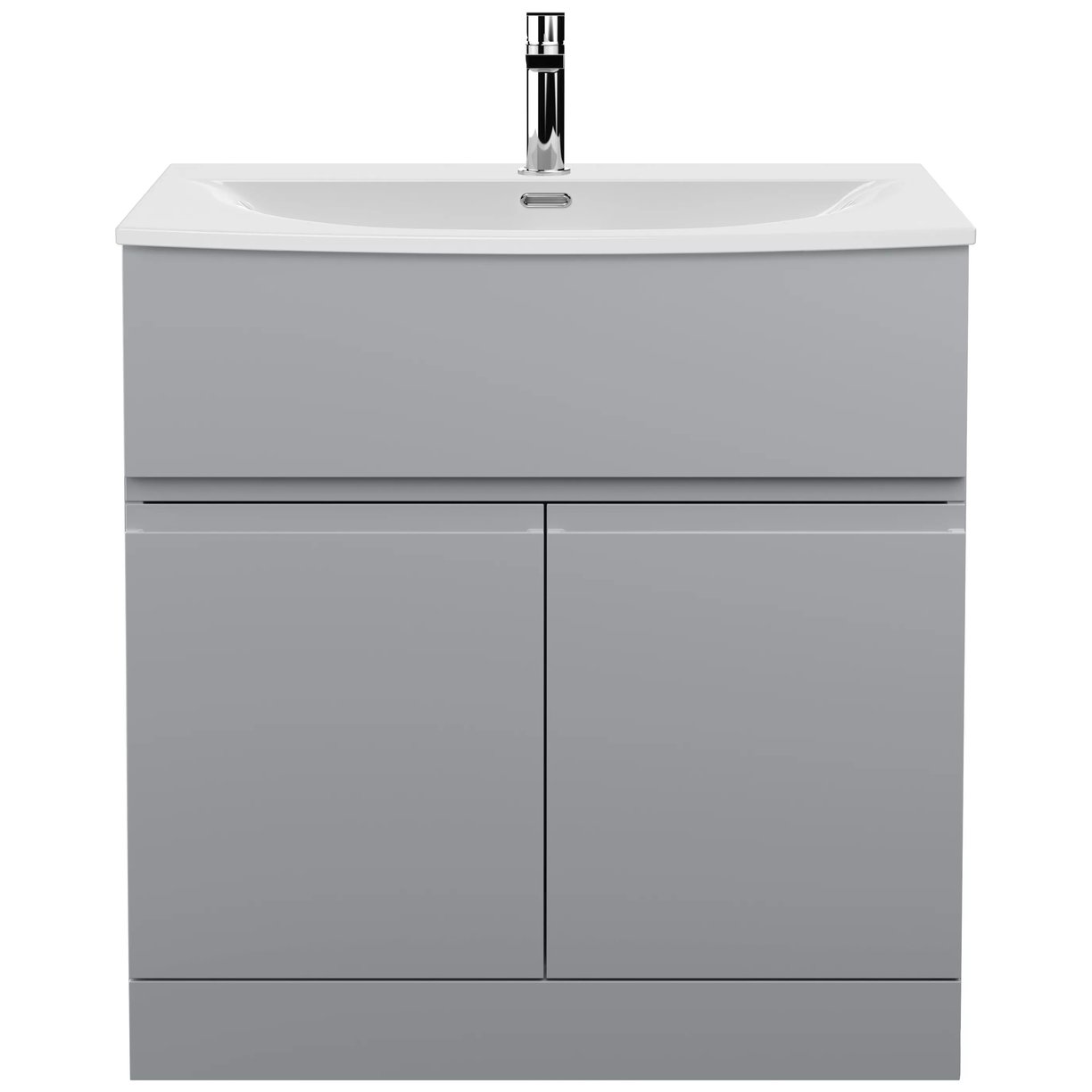 800 F/S 2-Door/Drawer Unit & Basin 4 - Satin Grey