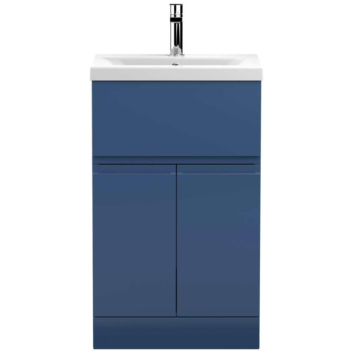 500 F/S 2-Door/Drawer Unit & Basin 1 - Satin Blue