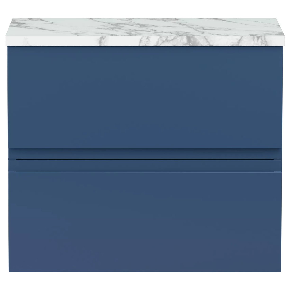 600 W/H 2-Drawer Unit & Lam Worktop - Satin Blue