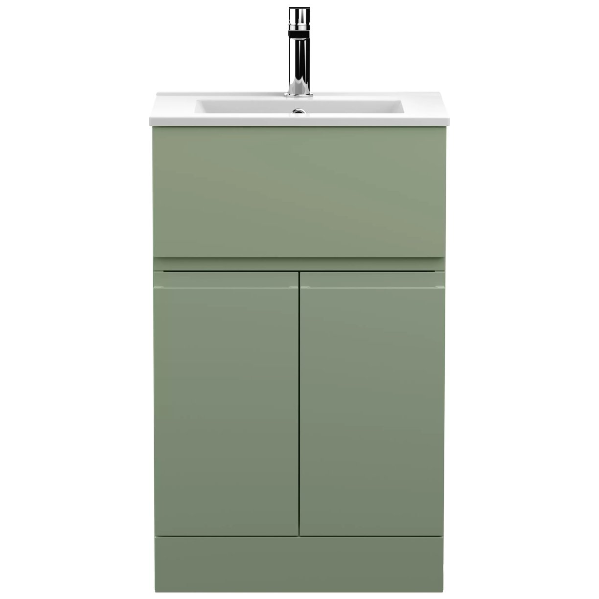 500 F/S 2-Door/Drawer Unit & Basin 2 - Satin Green