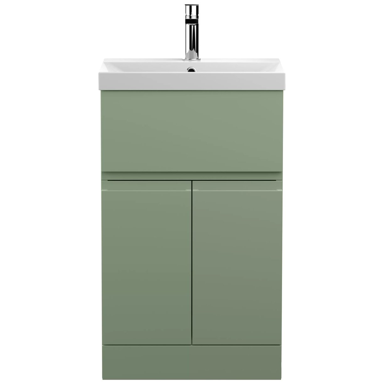 500 F/S 2-Door/Drawer Unit & Basin 3 - Satin Green