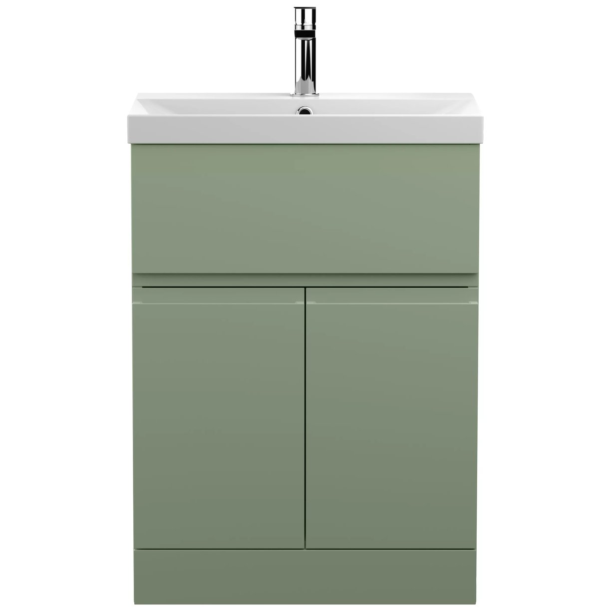 600 F/S 2-Door/Drawer Unit & Basin 3 - Satin Green