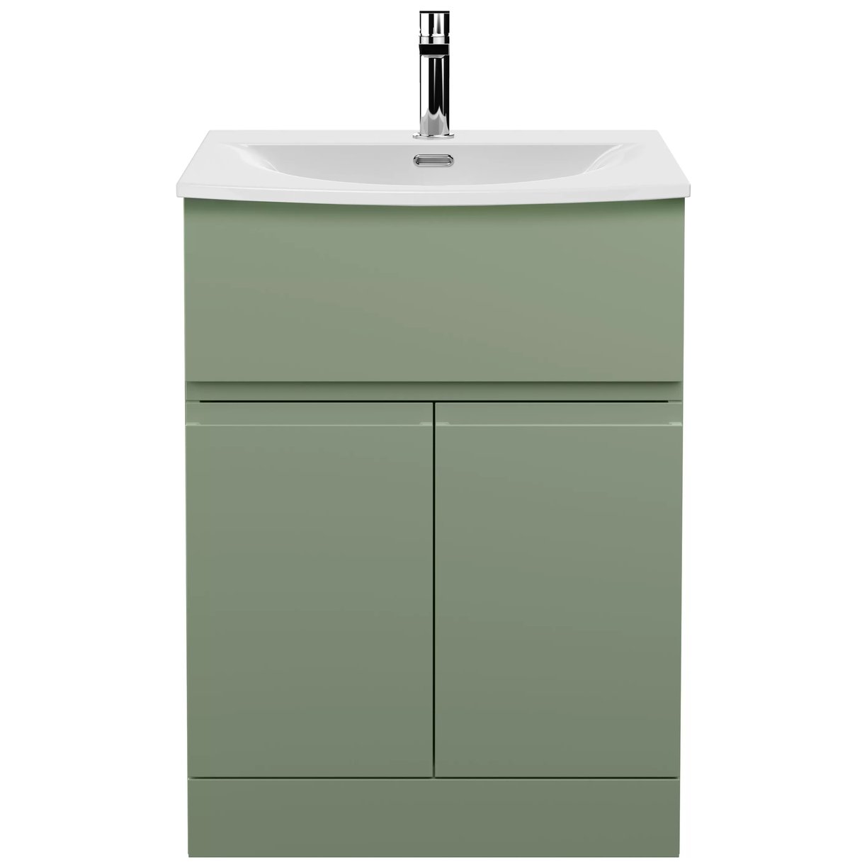 600 F/S 2-Door/Drawer Unit & Basin 4 - Satin Green