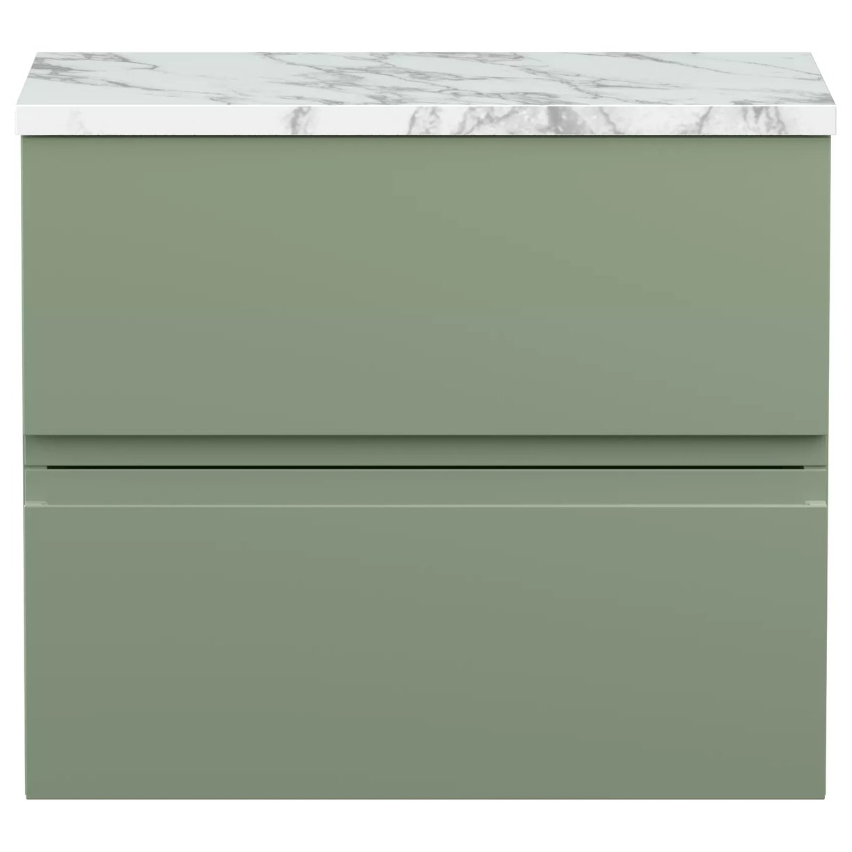 600 W/H 2-Drawer Unit & Laminate Top - Satin Green