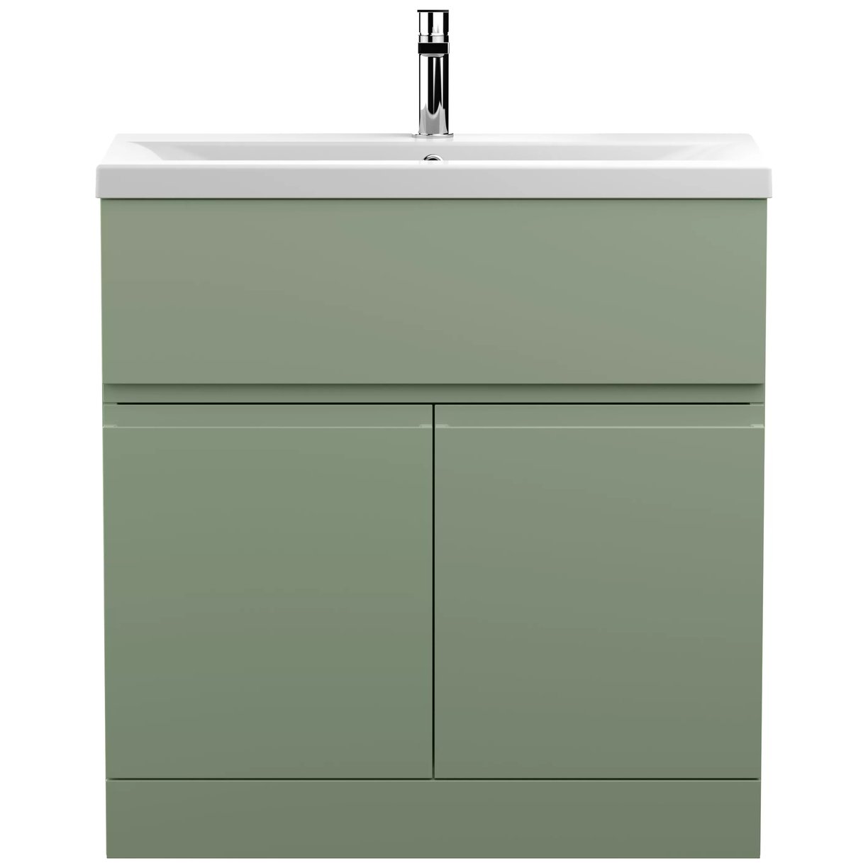 800 F/S 2-Door/Drawer Unit & Basin 1 - Satin Green