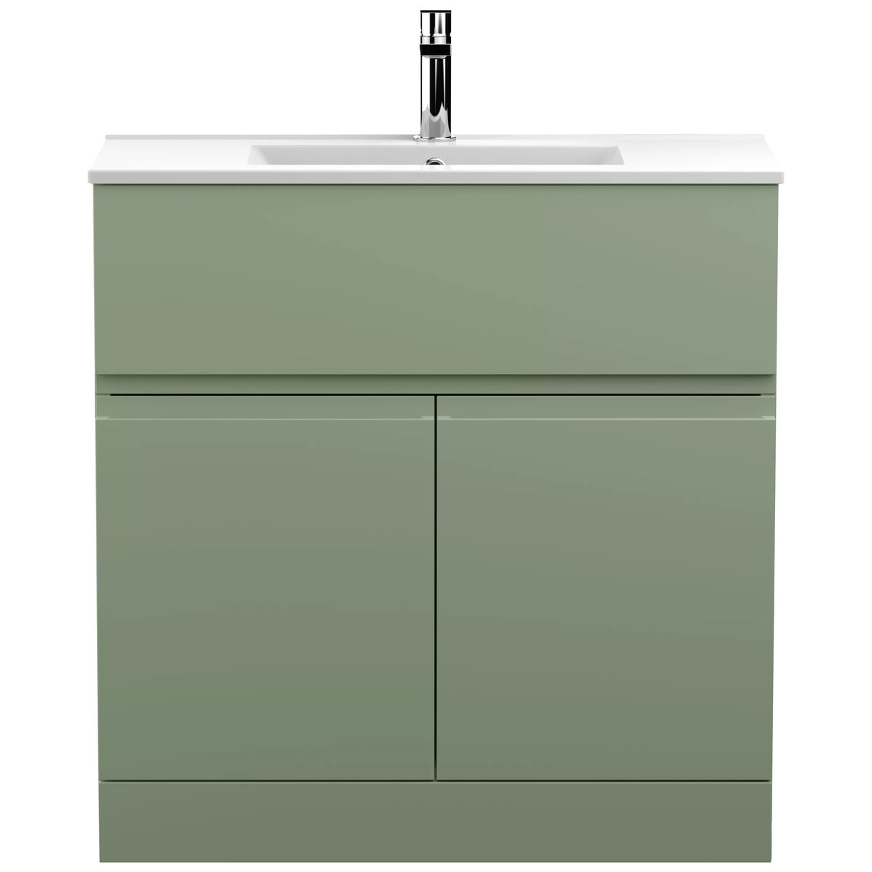 800 F/S 2-Door/Drawer Unit & Basin 2 - Satin Green