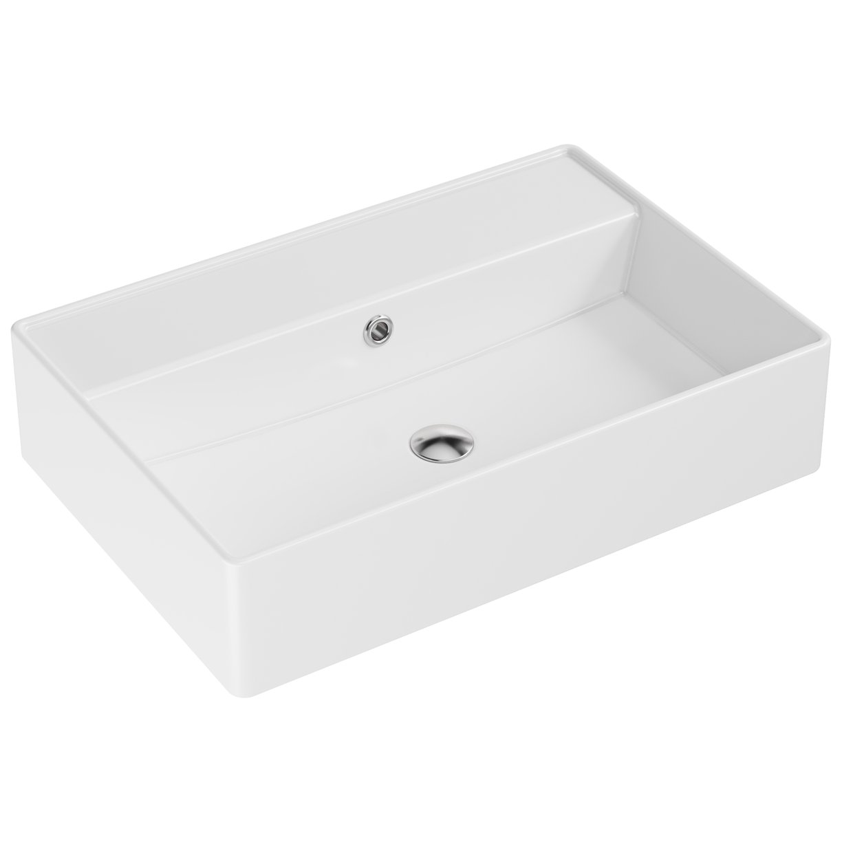Countertop WH Basin 560 x 380 x 120mm Gloss White Pre Tap Hole