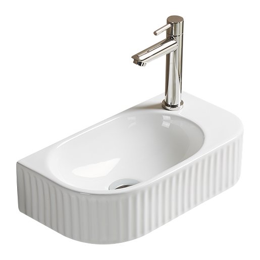 Fluted Cloakroom Basin 400x215x120 GWte