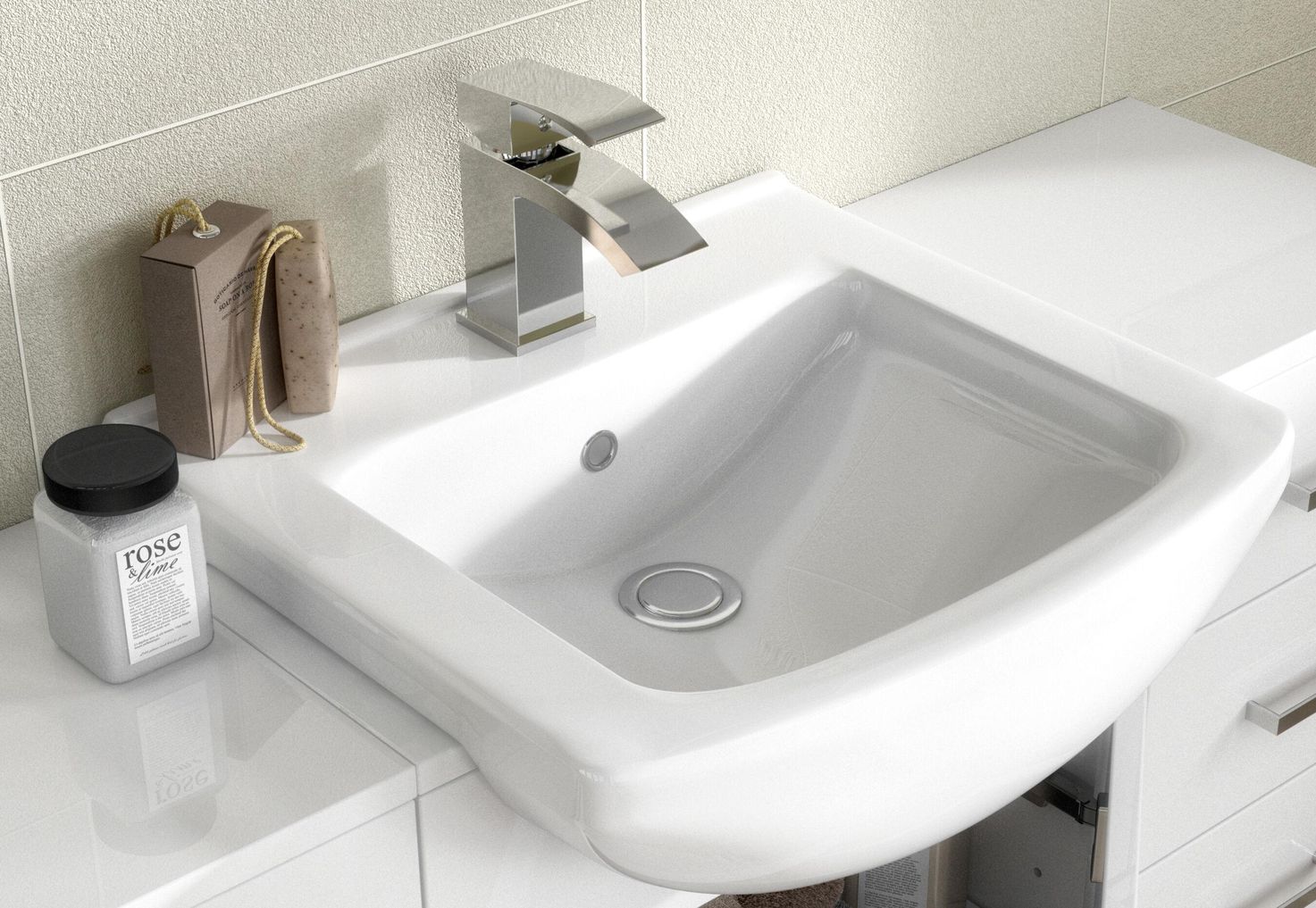 Mayford 450mm Basin & Cabinet - White Gloss