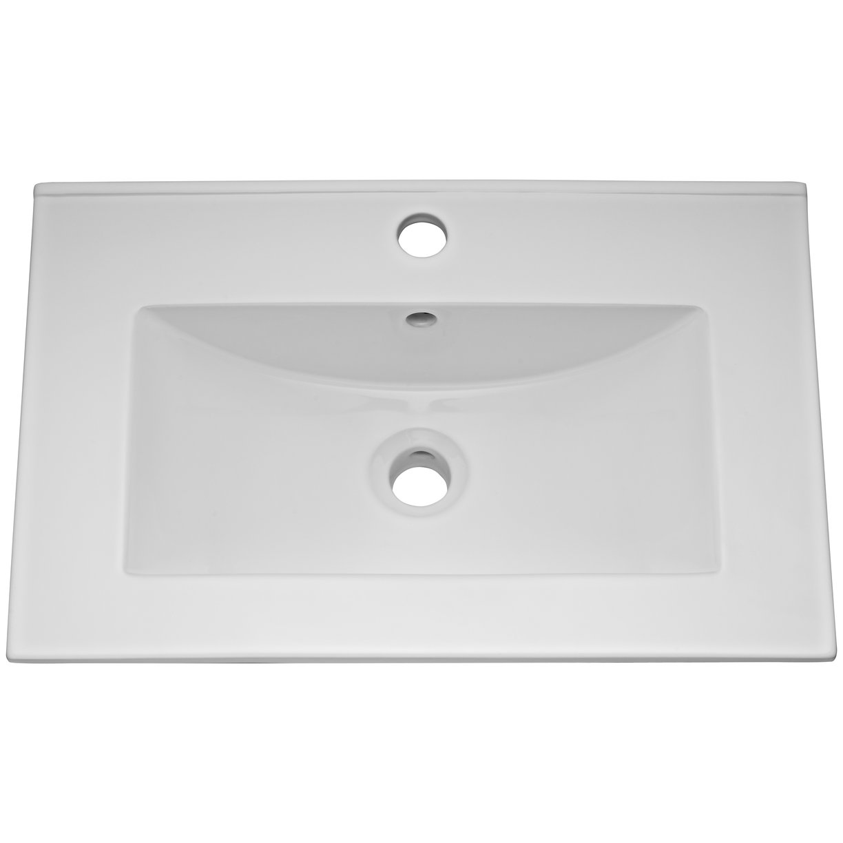 White Minimalist 600mm Basin Unit - High Gloss White