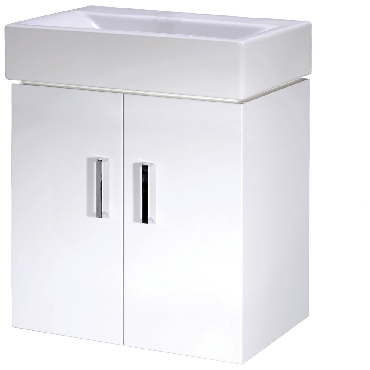 Checkers White 450mm W/H Basin Unit - White Gloss