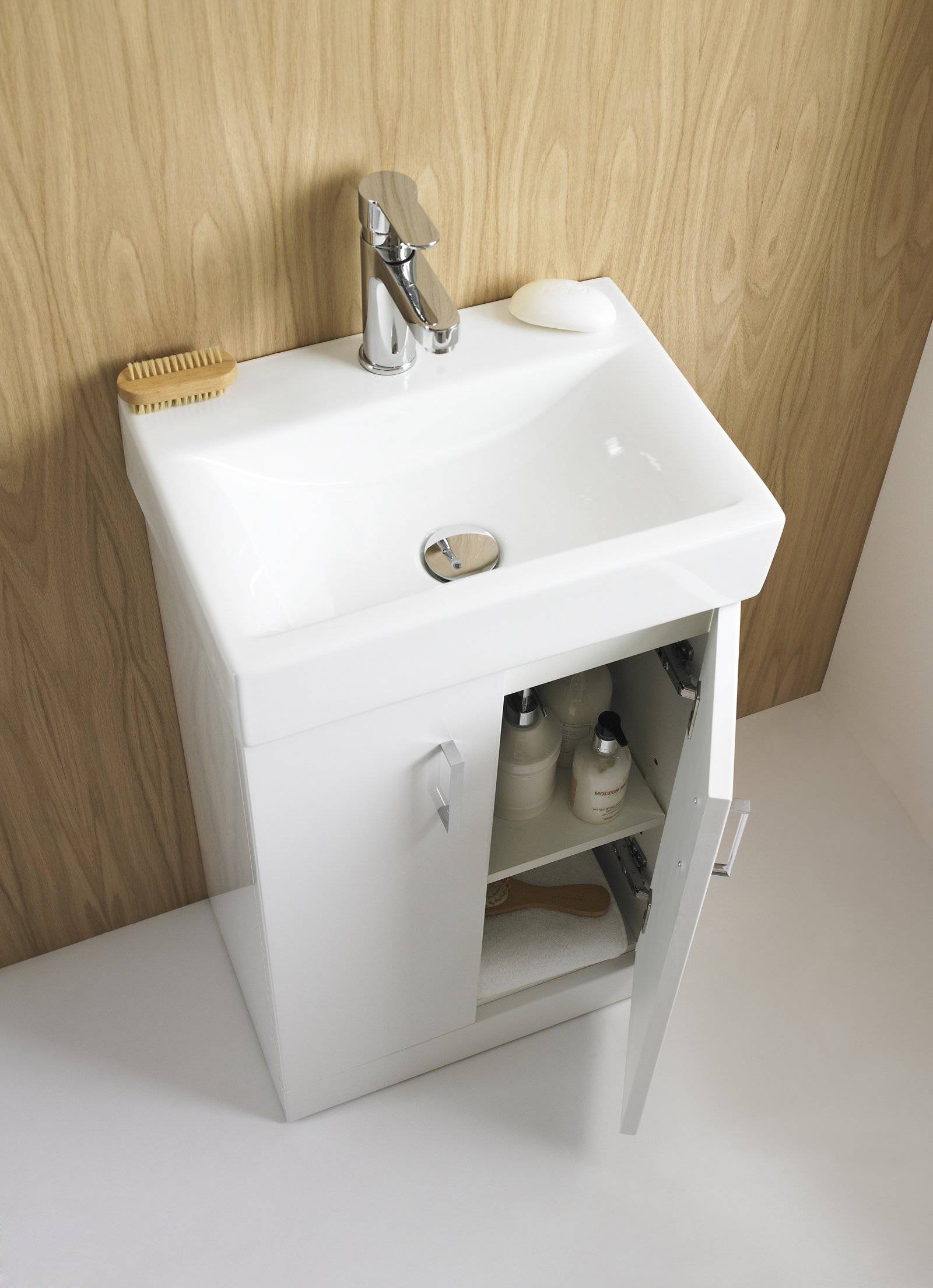 Checkers White 450mm W/H Basin Unit - White Gloss
