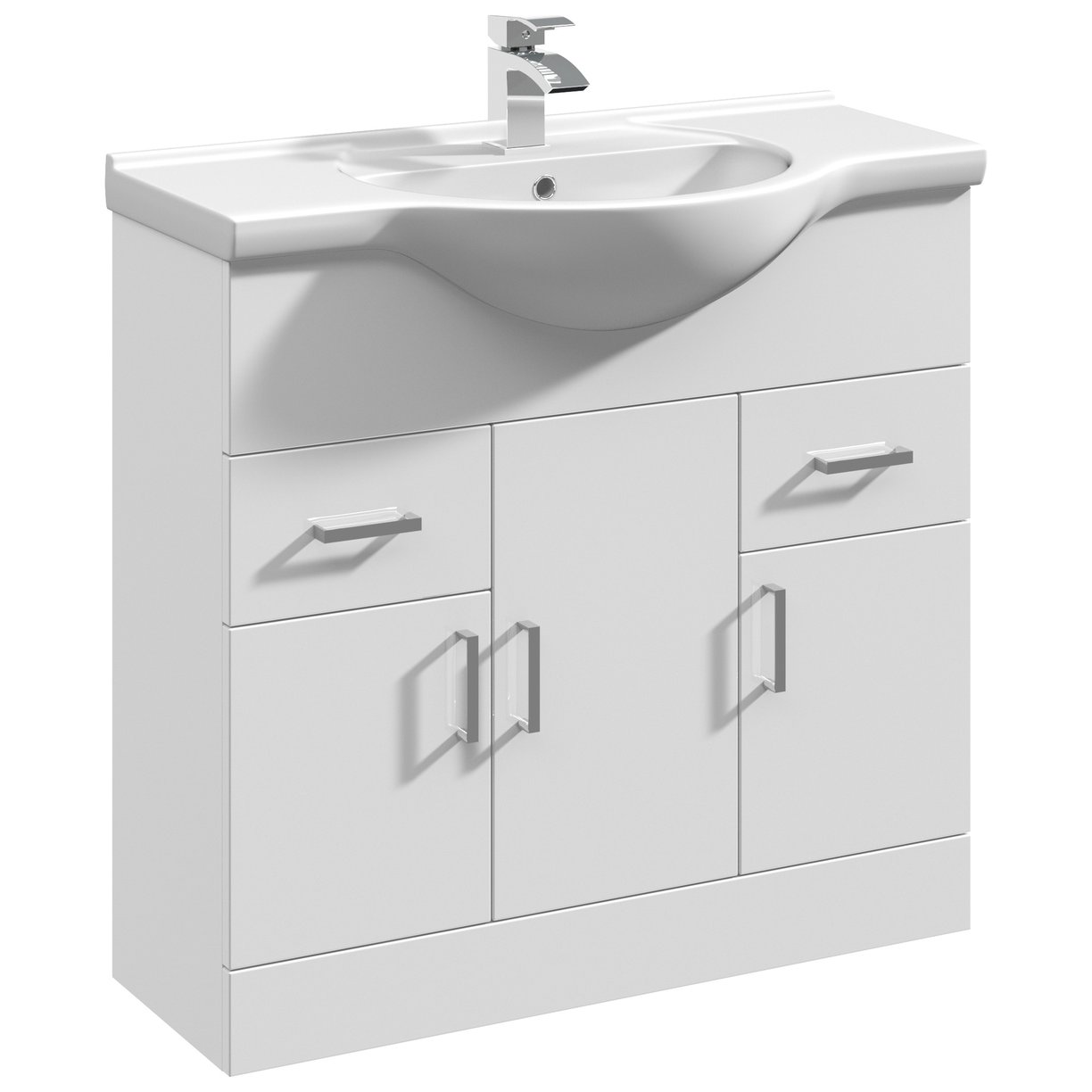 Mayford 850mm Basin & Cabinet - White Gloss