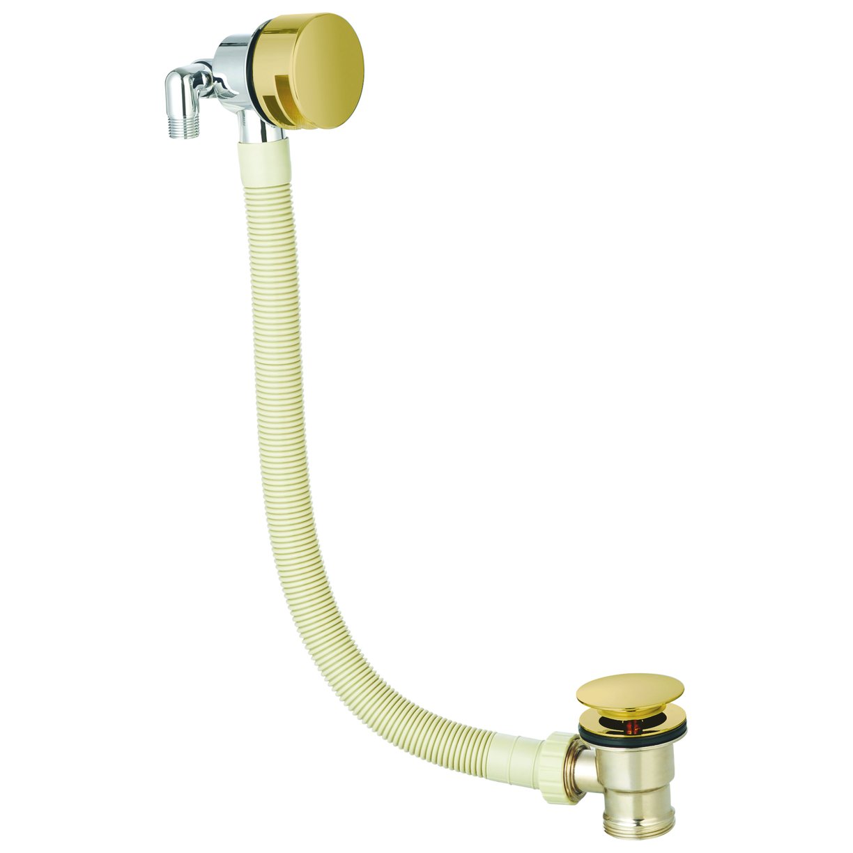 MOQ Complete Overflow Bath Filler Round Overflow Filler Brushed Brass