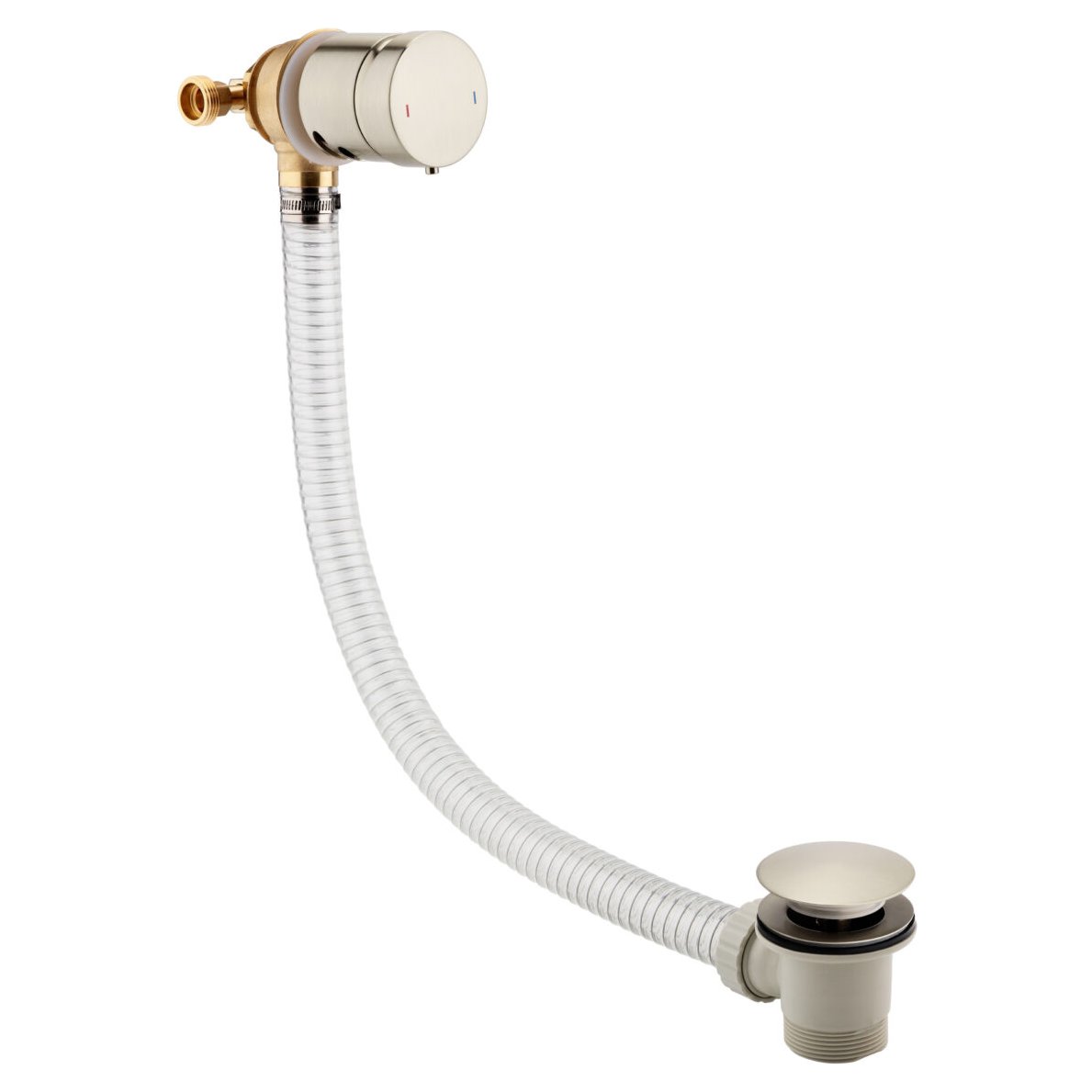 Bath Filler & Overflow with Click Clack Waste Brushed Nickel