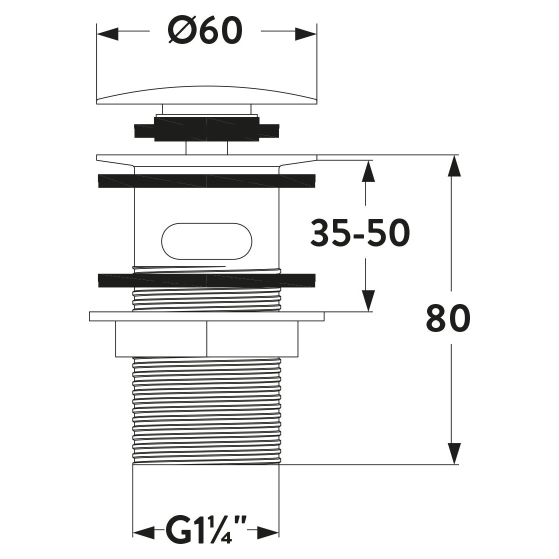 Round Dome Slotted Sprung Basin Waste - EASY CLEAN