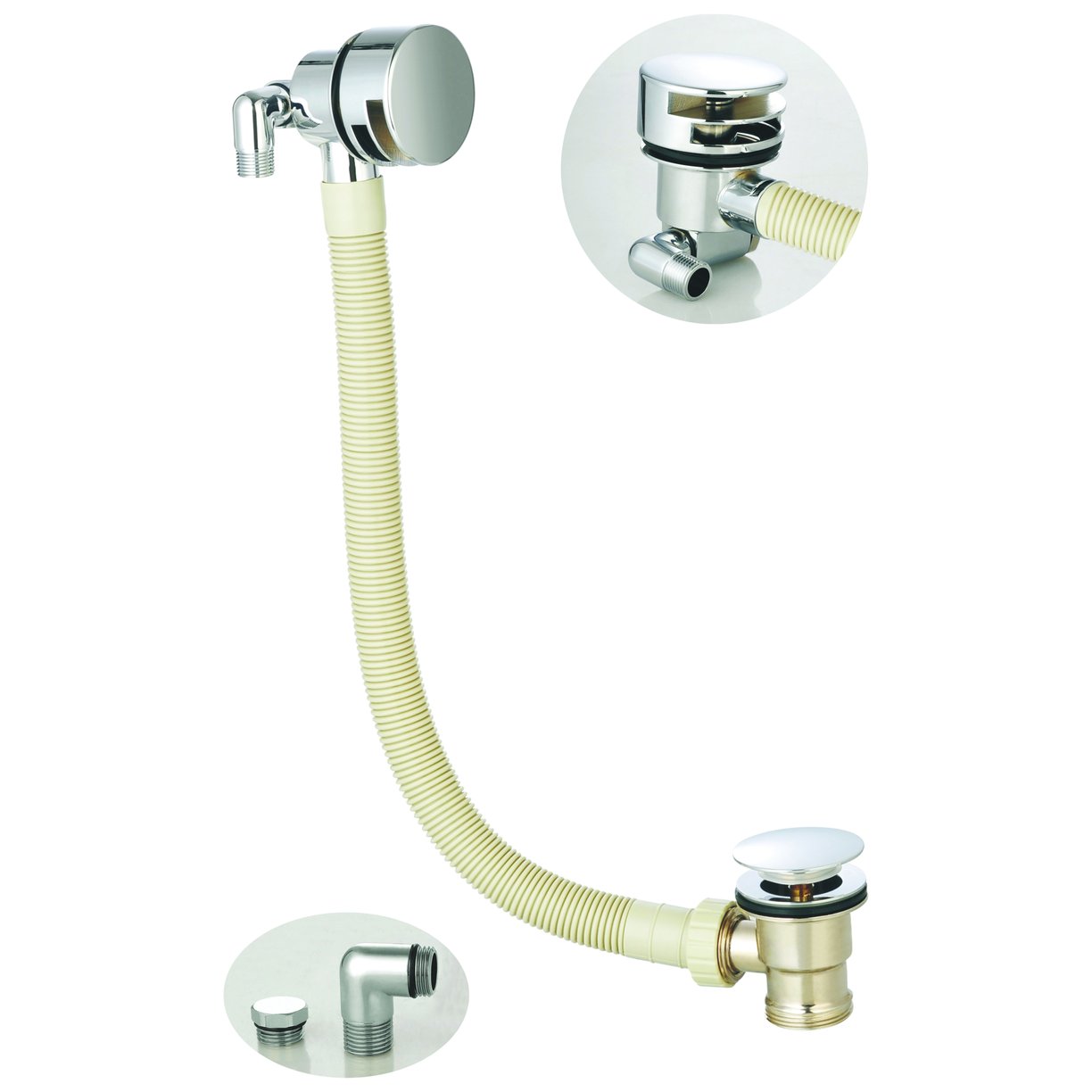 MOQ Overflow Filler Bath Wastes Round Bath Filler with Sprung Waste and Overflow