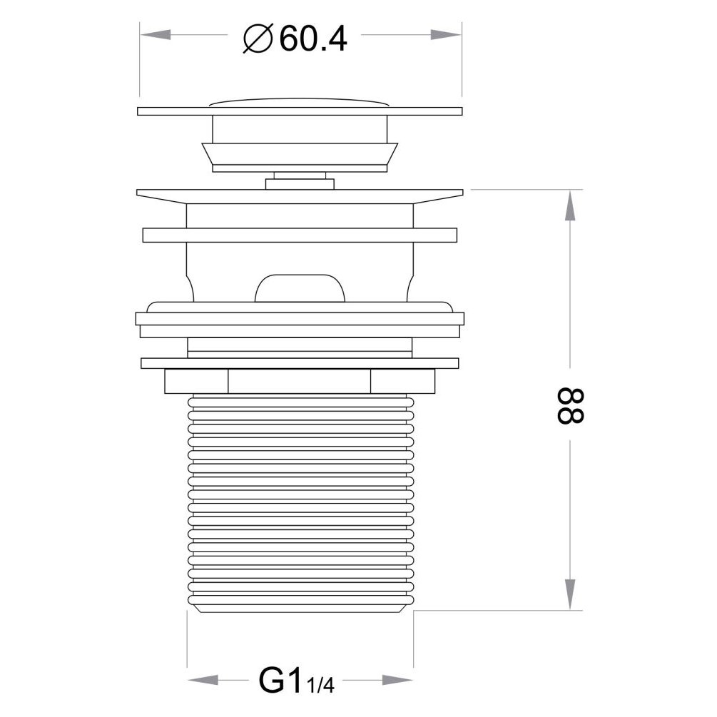 Round Centre Dome Slotted Sprung Basin Waste