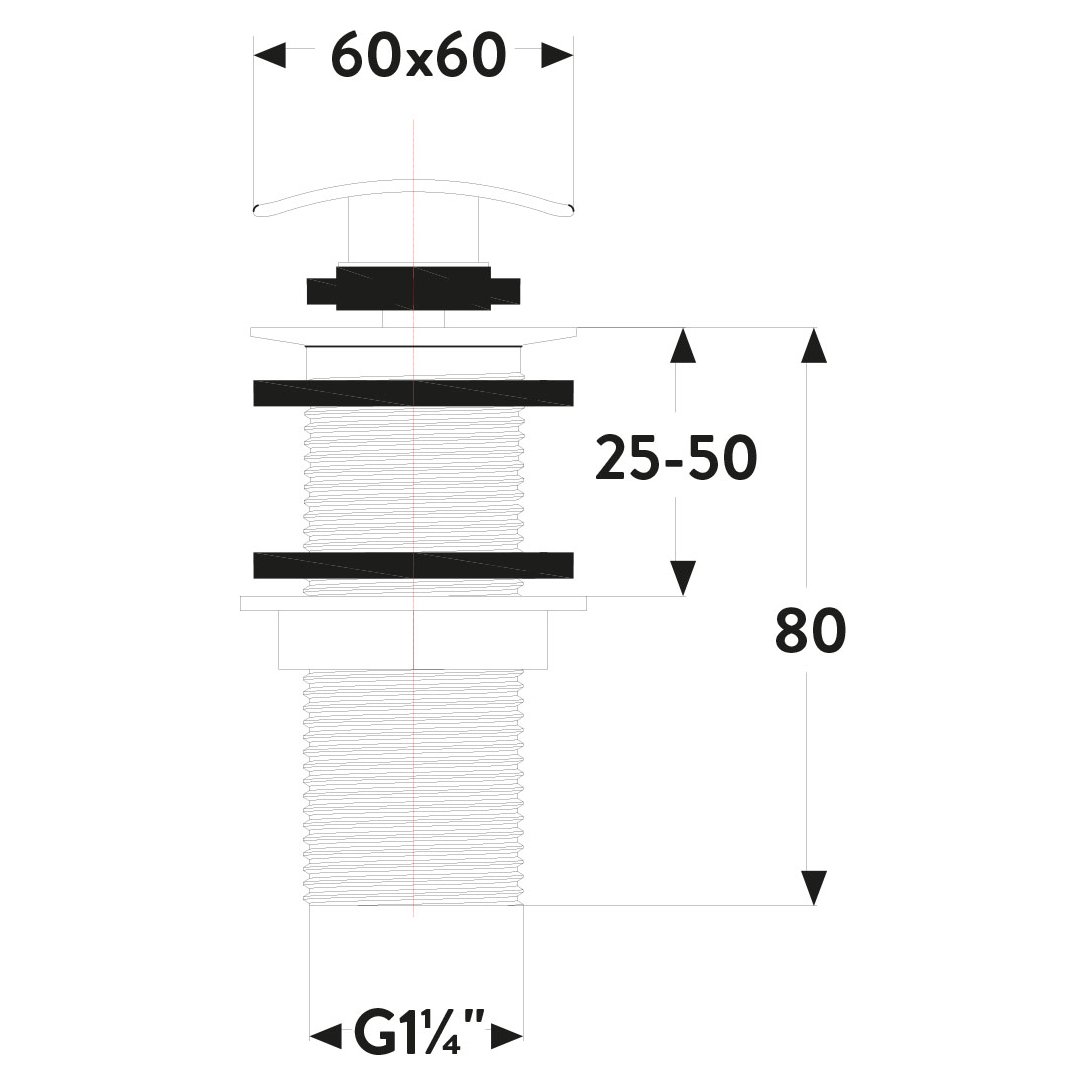 Square Dome Unslotted Sprung Basin Waste