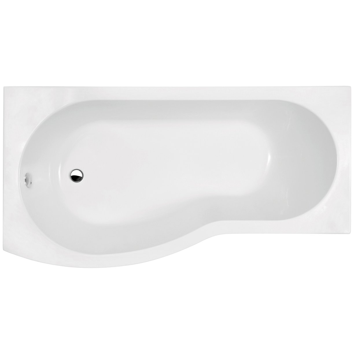 Left Hand Curved Bath 1500mm - White