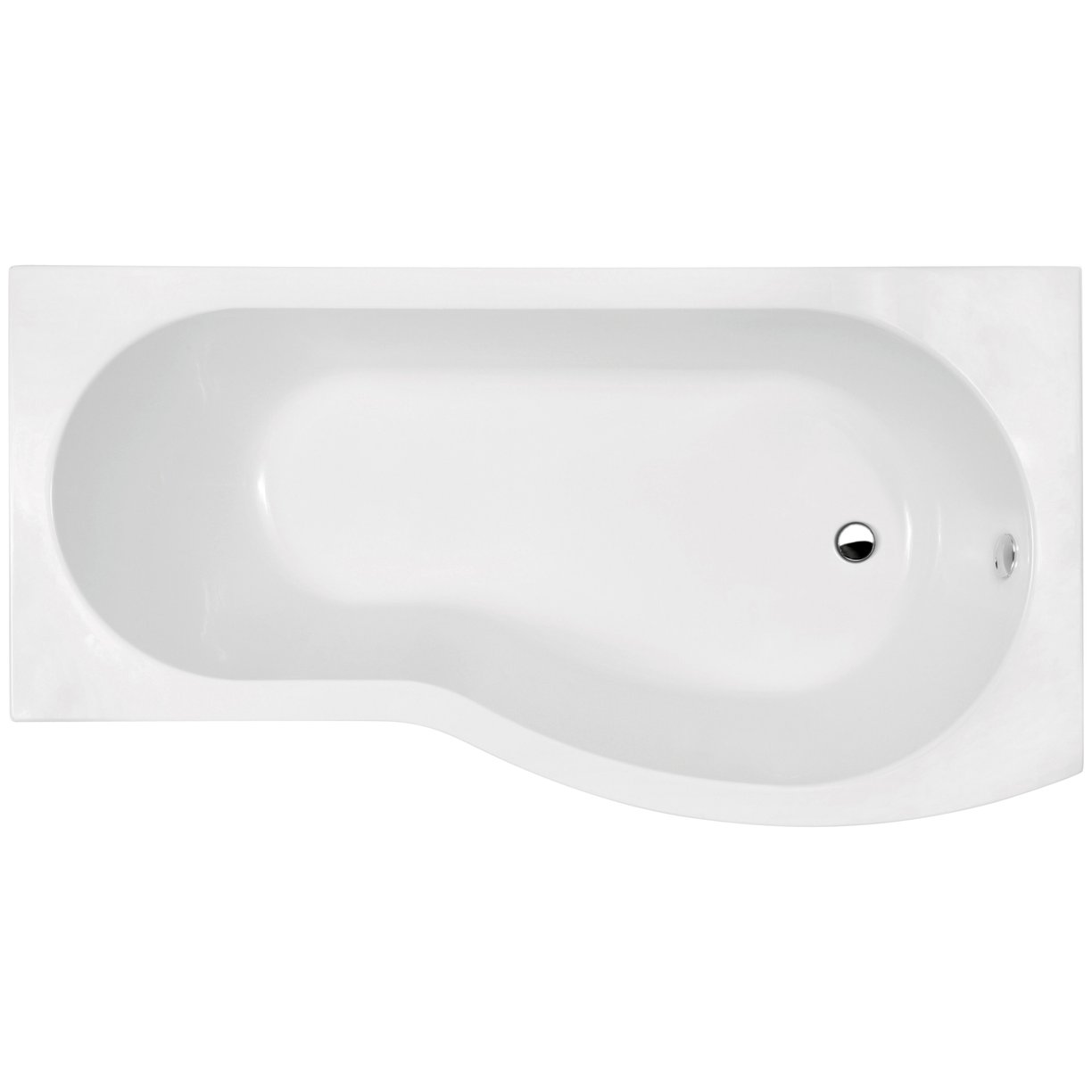 Right Hand Curved Bath 1500mm - White