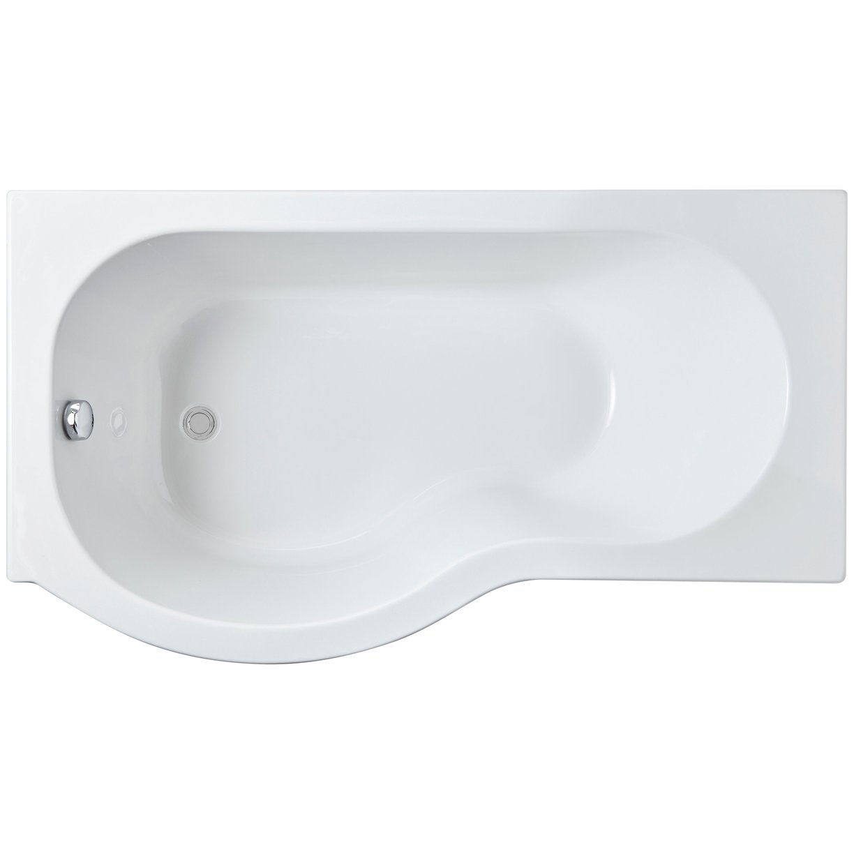 1700mm P Shaped Shower Bath LH - White