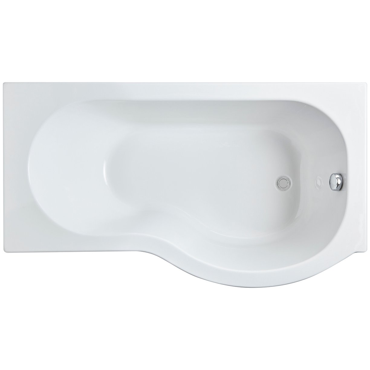 1500mm P Shaped Shower Bath RH - White