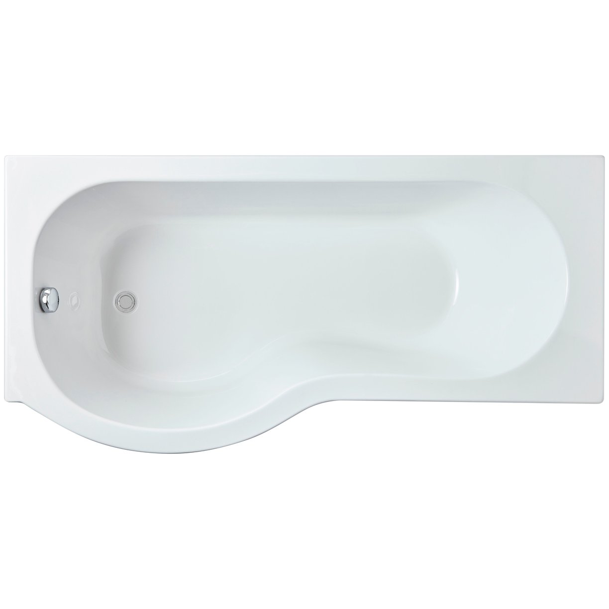 1600mm P Shaped Shower Bath LH - White