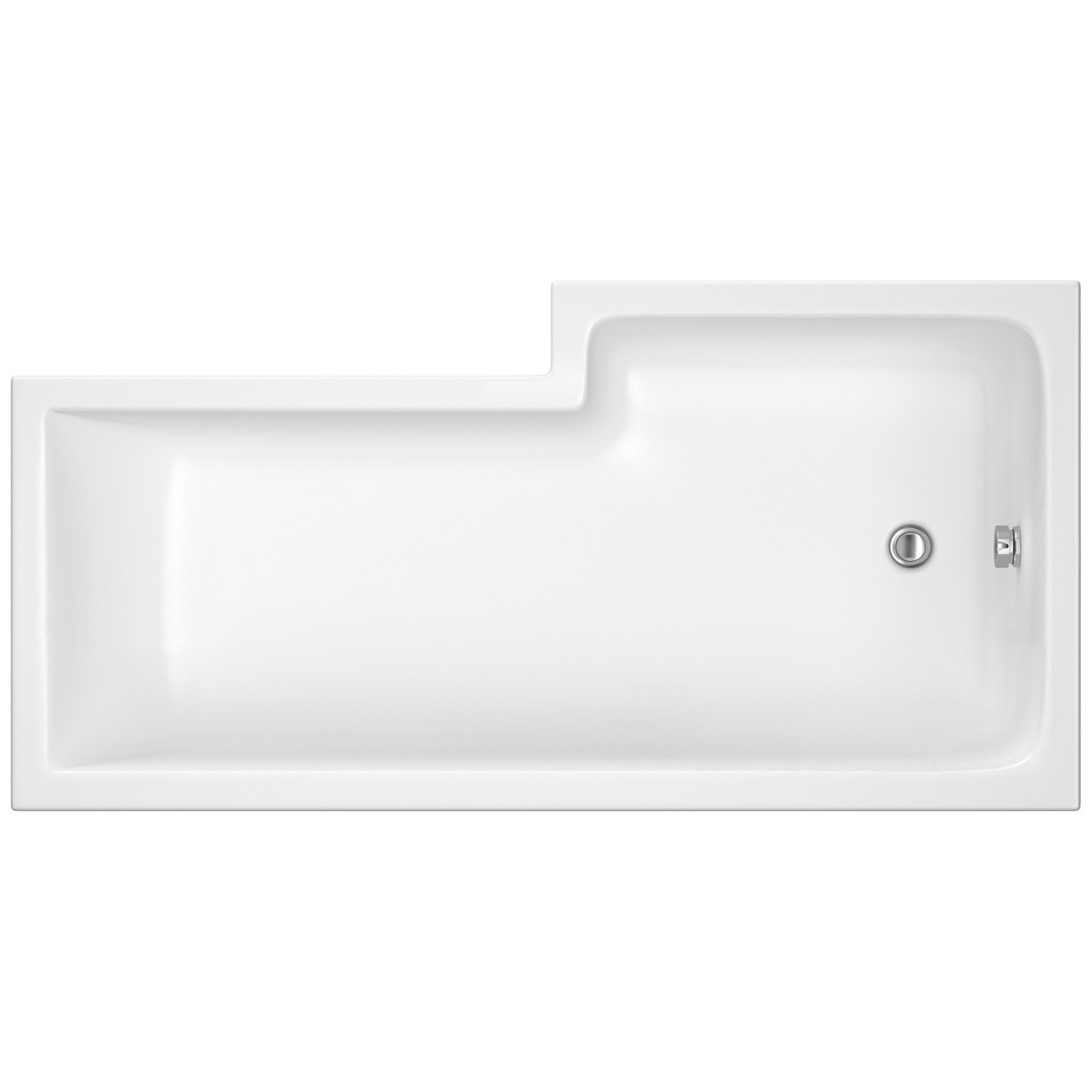 Square Shower Bath L/H 1600 x 850mm - White