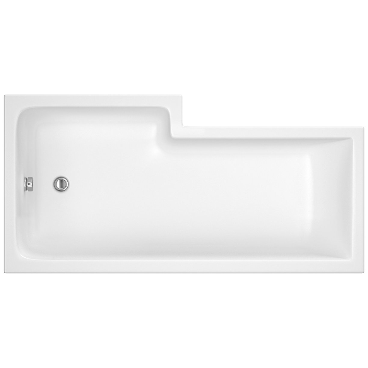 1700mm Square Shower Bath R/H - White