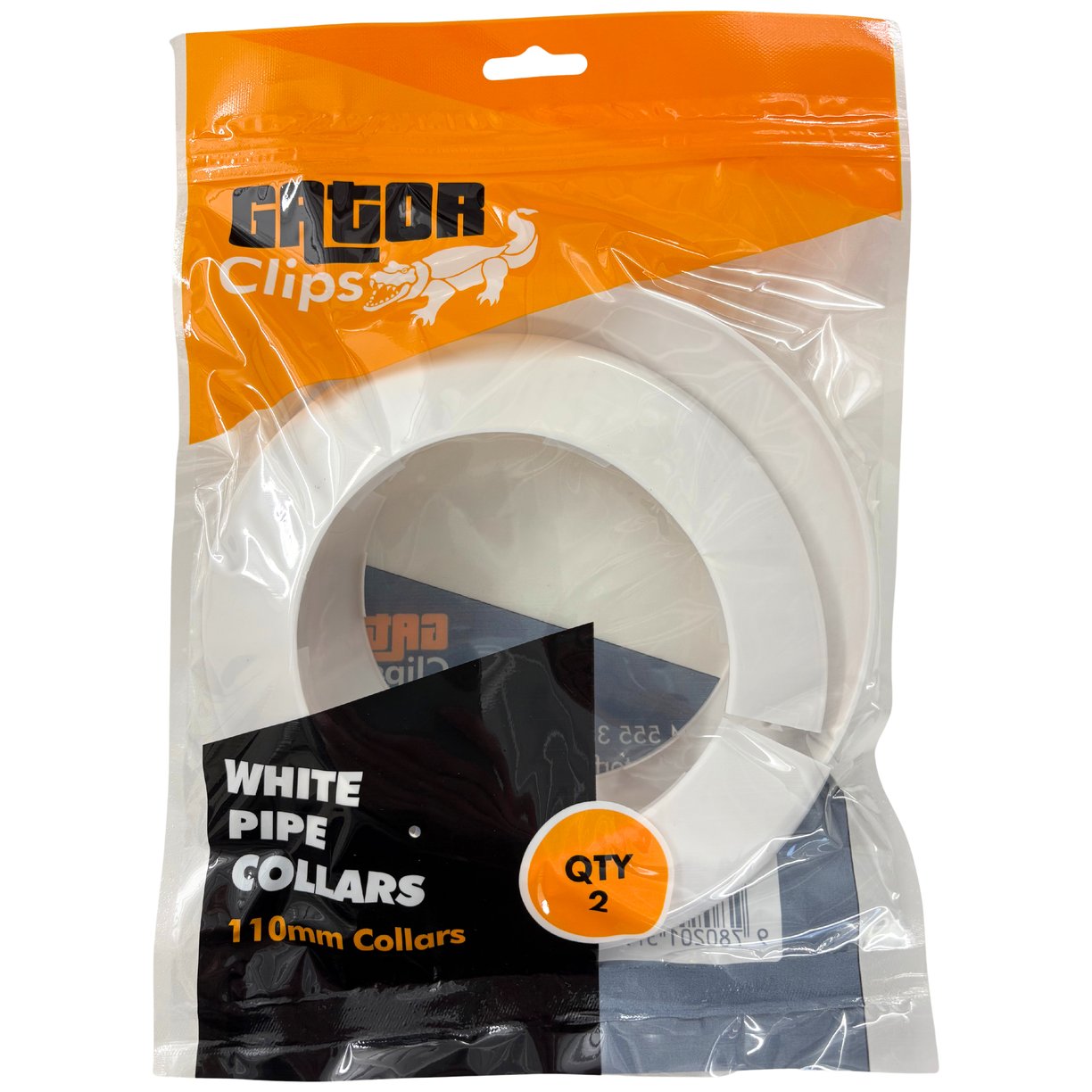 White Pipe Collars 110mm (Pack of 2 - Sold In Singles)