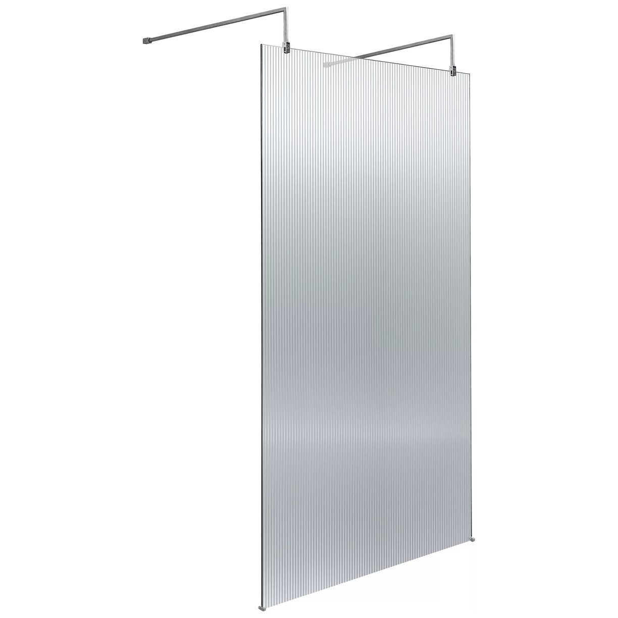 1000 Fluted Wetroom Screen With Arms And H Feet - Chrome