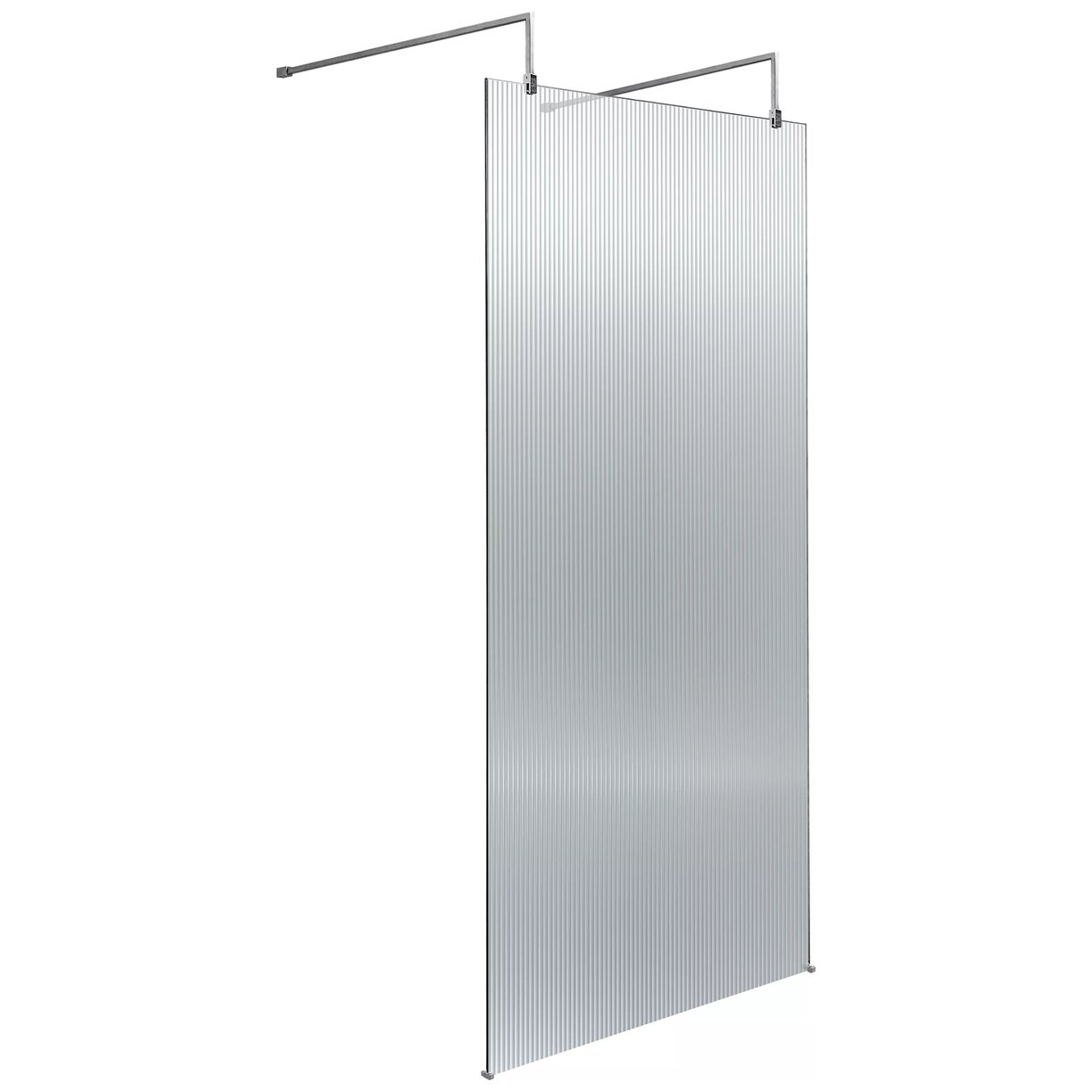 900 Fluted Wetroom Screen With Arms And H Feet - Chrome
