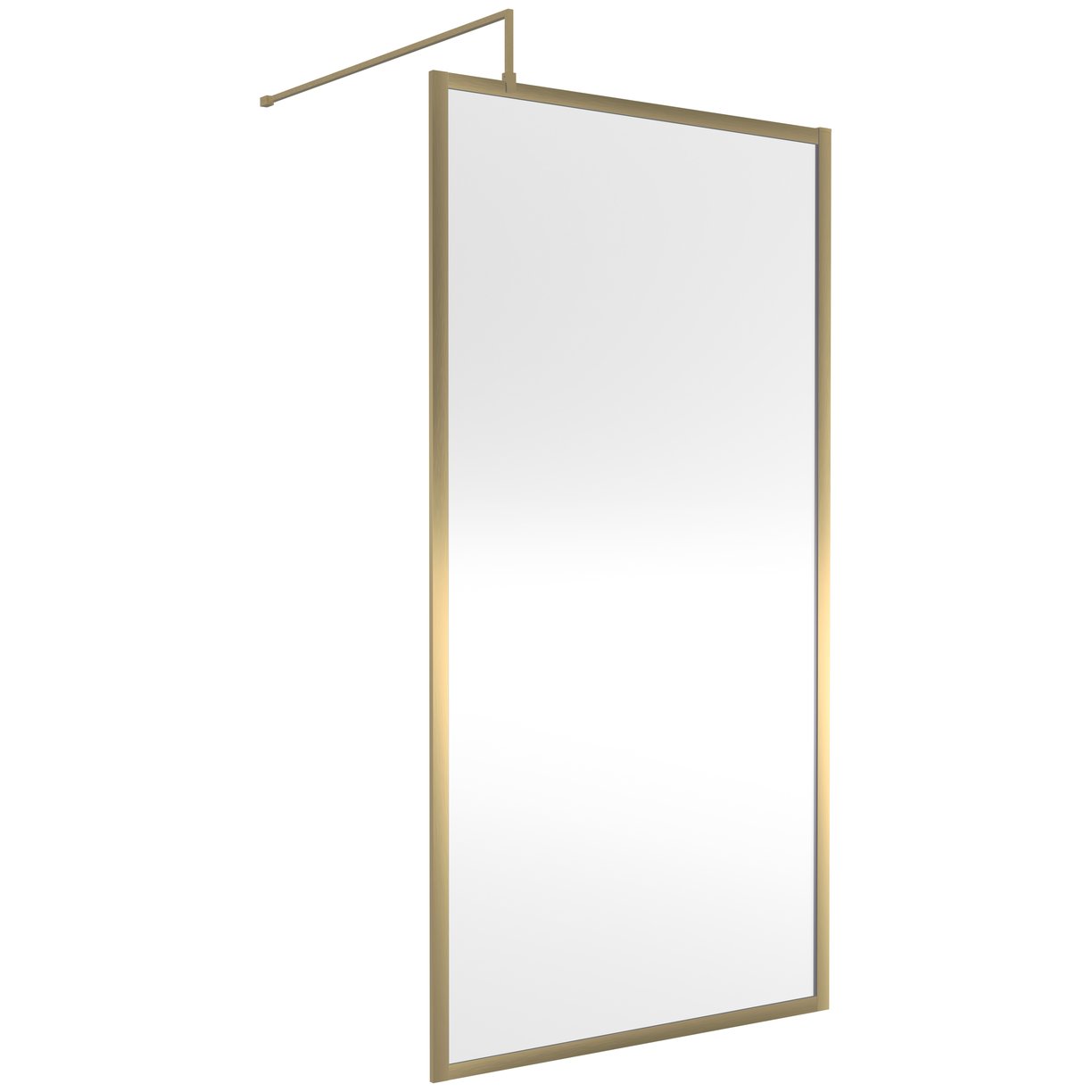 Full Frame Wetroom Screen 1850x1000 x8mm - Brushed Brass