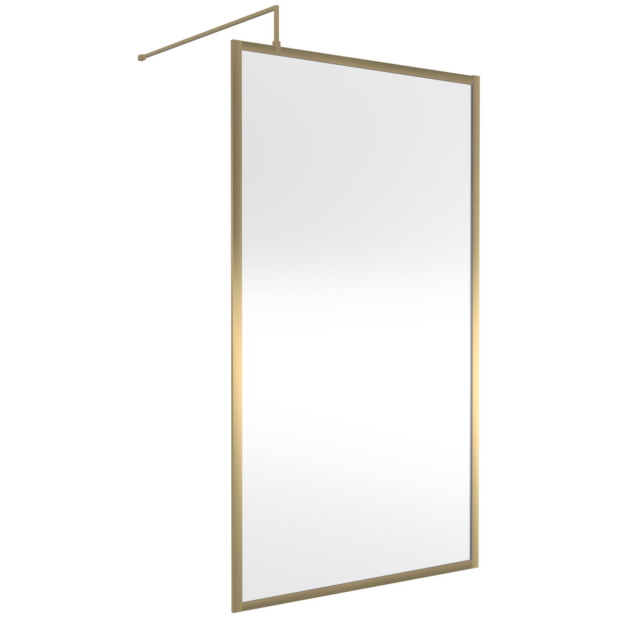 Full Frame Wetroom Screen 1850x1100 x8mm - Brushed Brass