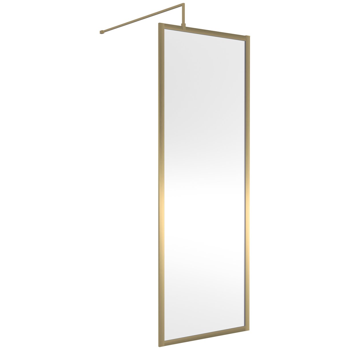 Full Frame Wetroom Screen 1850x 700 x8mm - Brushed Brass