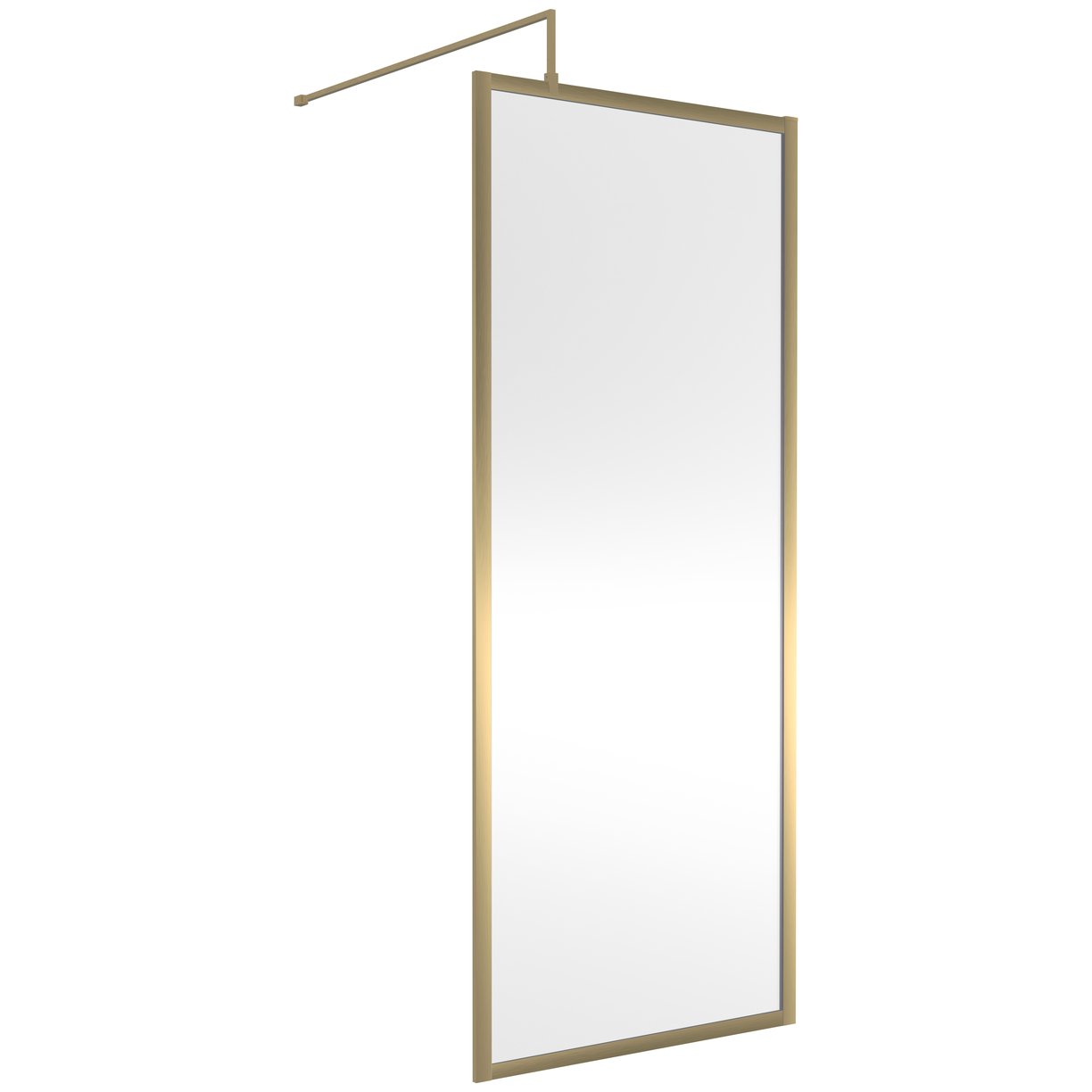 Full Frame Wetroom Screen 1850x 800 x8mm - Brushed Brass