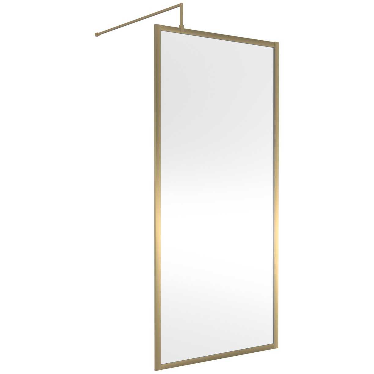 Full Frame Wetroom Screen 1850x 900 x8mm - Brushed Brass