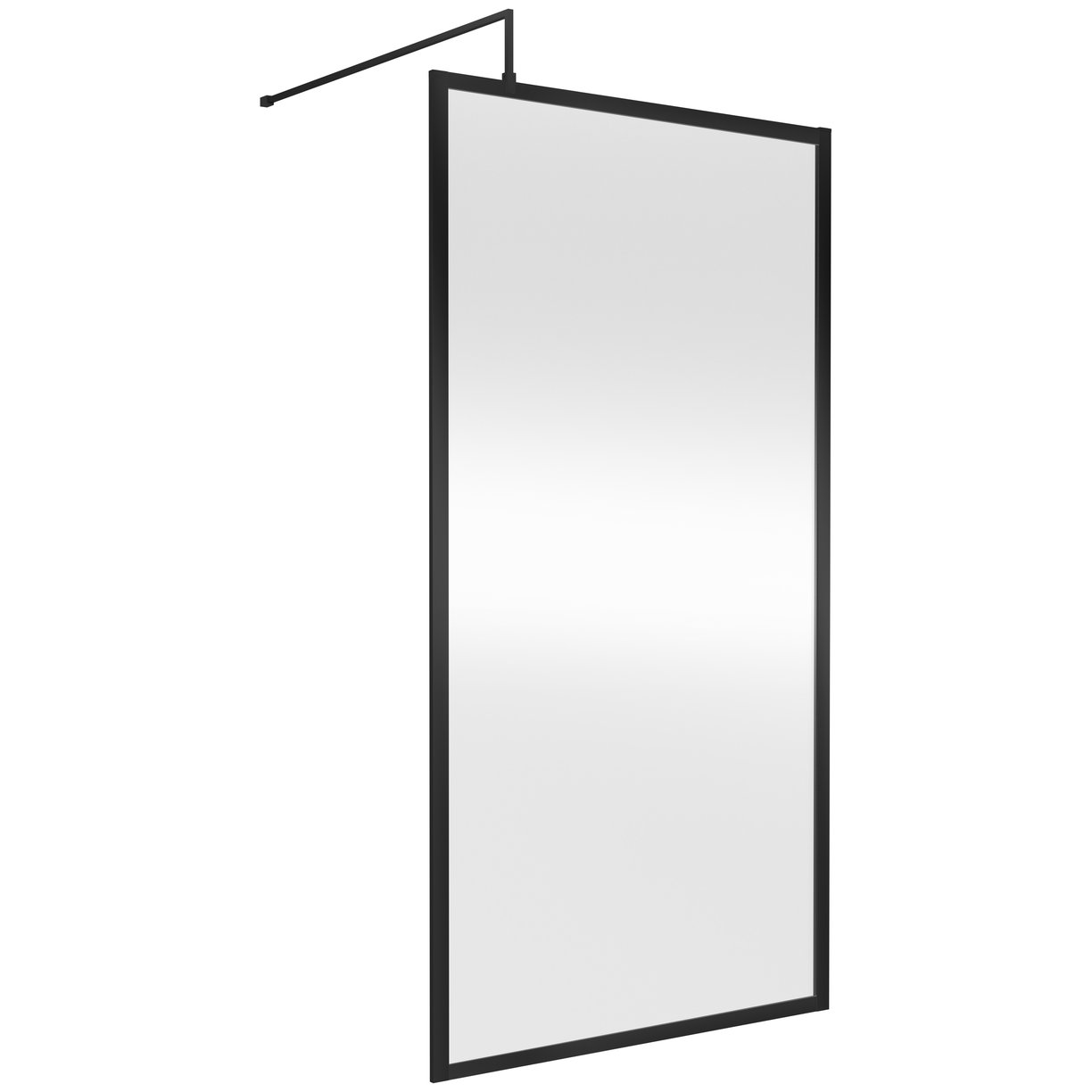 Full Frame Wetroom Screen 1850x1000 x8mm - Matt Black