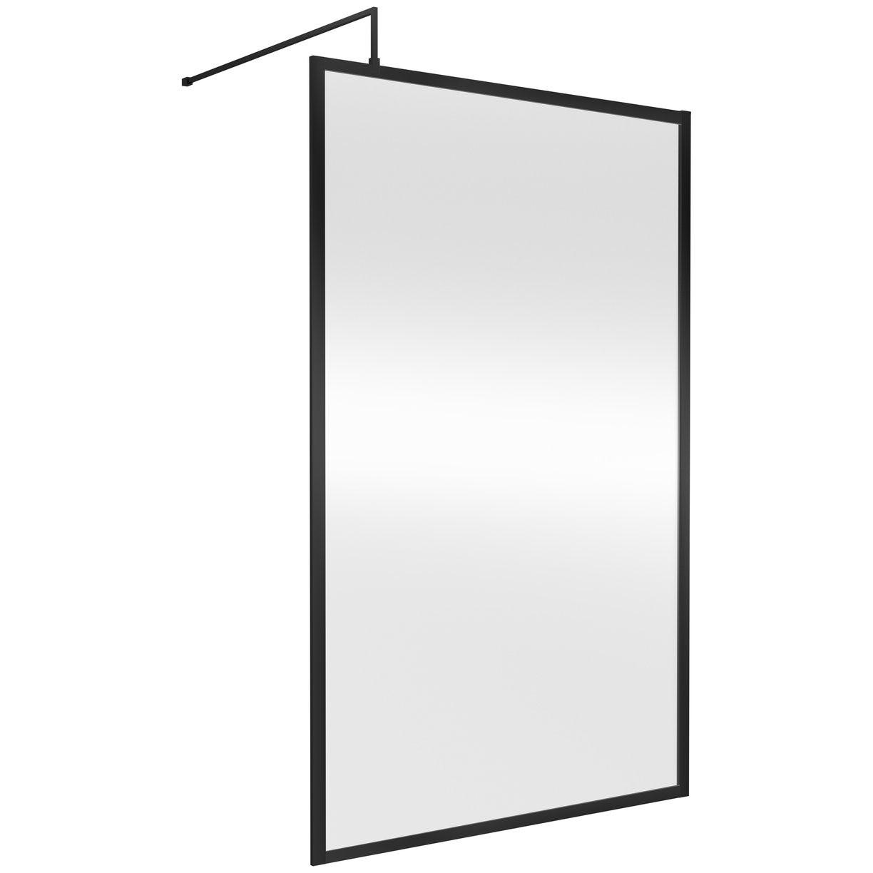 Full Frame Wetroom Screen 1850x1200 x8mm - Matt Black