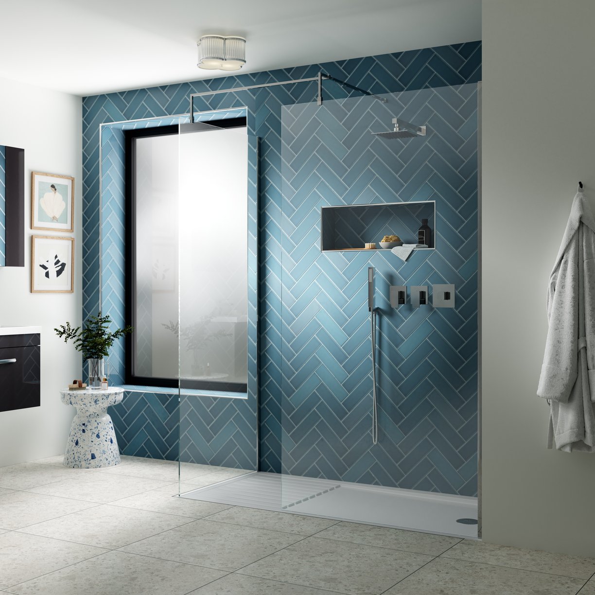 Wetroom 1850x8 Wetroom Screen 1000 x 1850 x 8mm