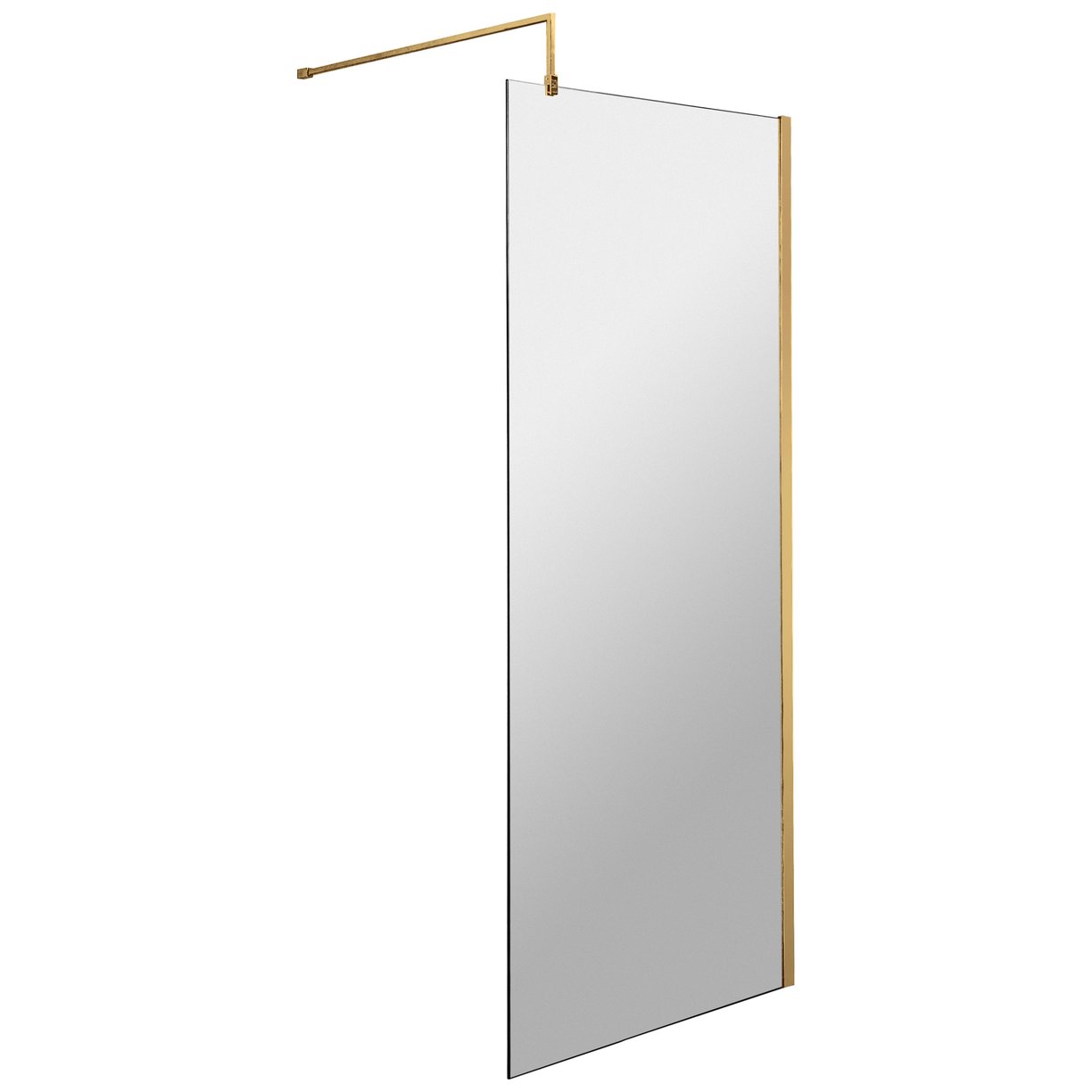 Wetroom Screen 700 x 1850 x 8mm - Brushed Brass