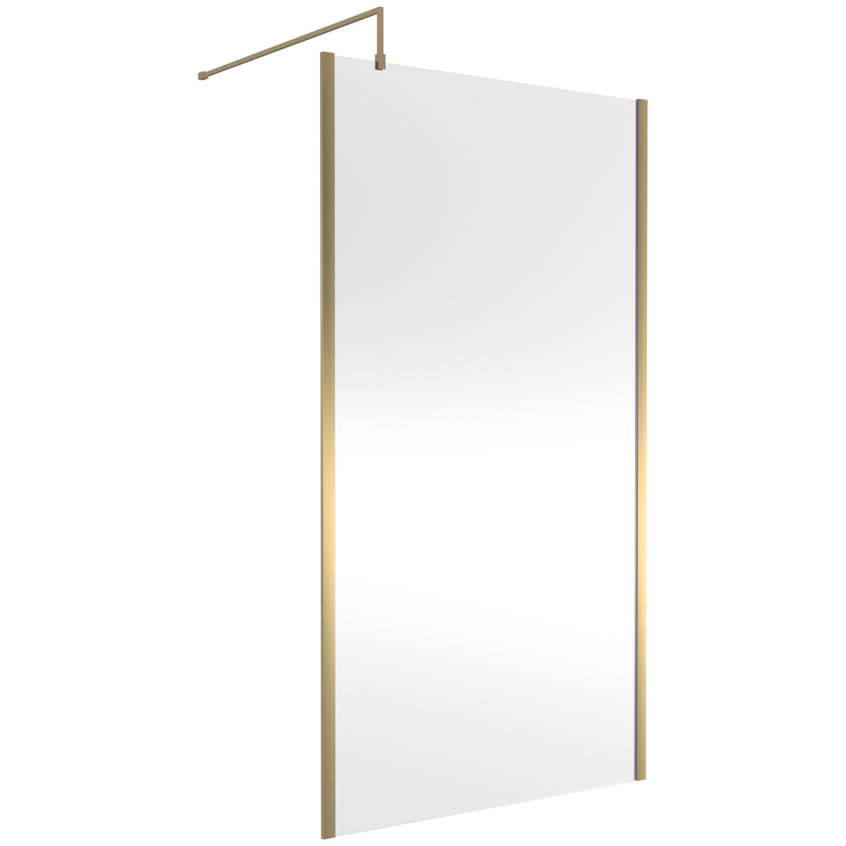 Wetroom Screen 1100 1850 x 8mm - Brushed Brass