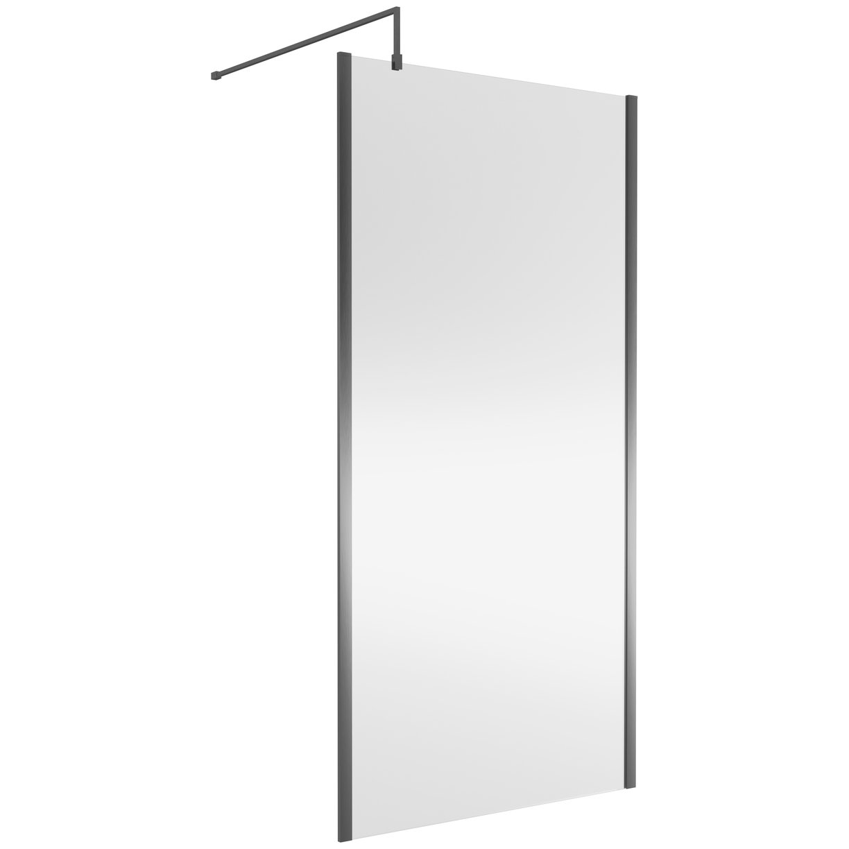 1000mm Wetroom Screen Outer Frame 1850x8mm - Brushed Pewter