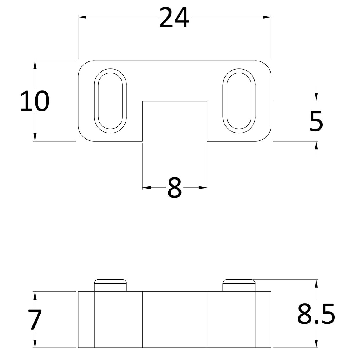 Wetroom Screen Horseshoe Support Foot - Brushed Brass