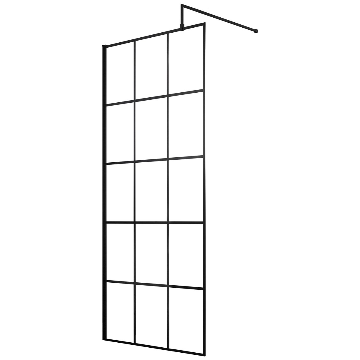 900Mm Framed Wetroom Screen - Matt Black