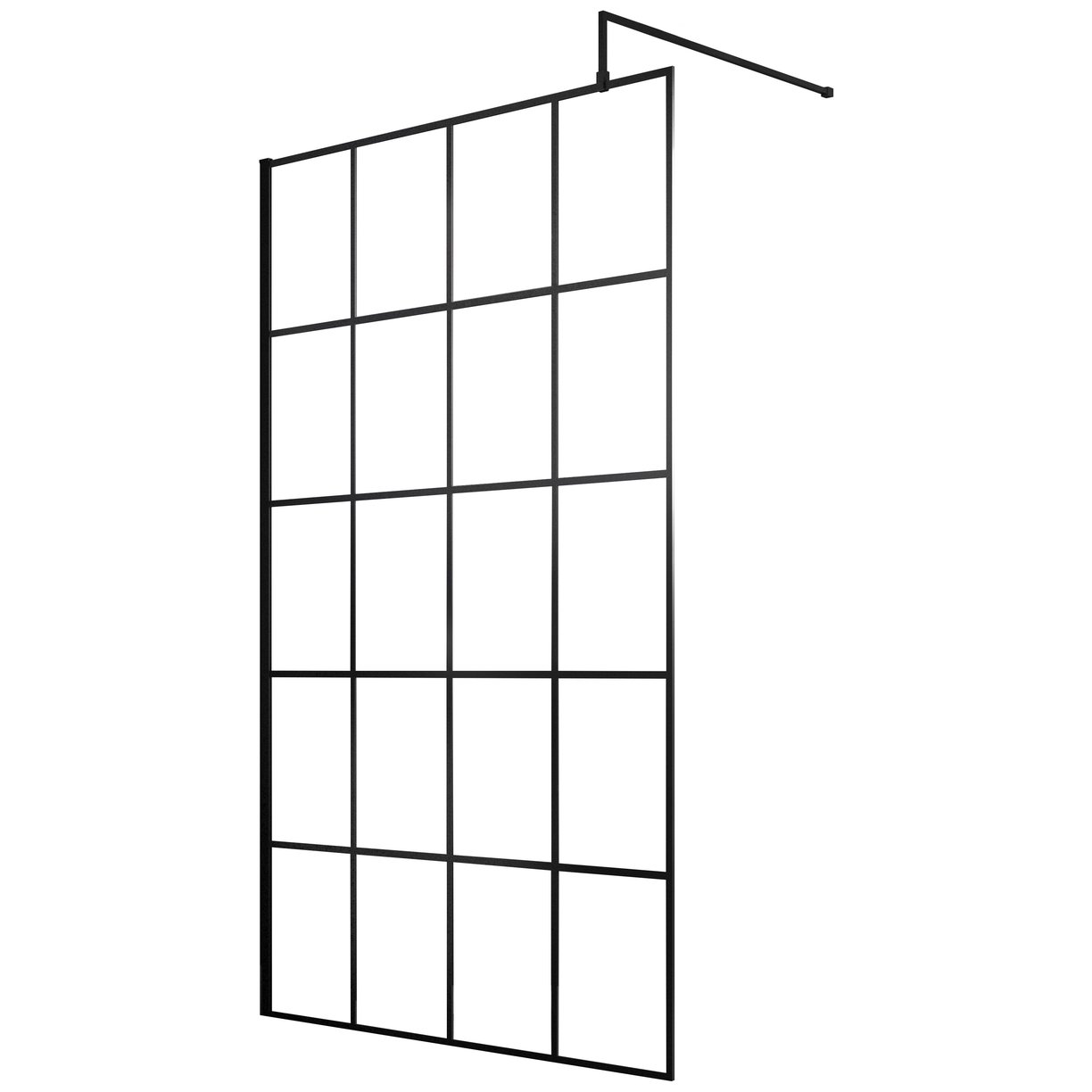 1200Mm Framed Wetroom Screen - Matt Black