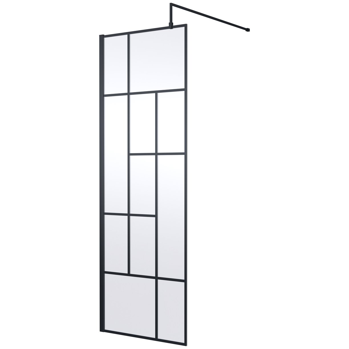 700 Abstract Wetroom Screen - Matt Black