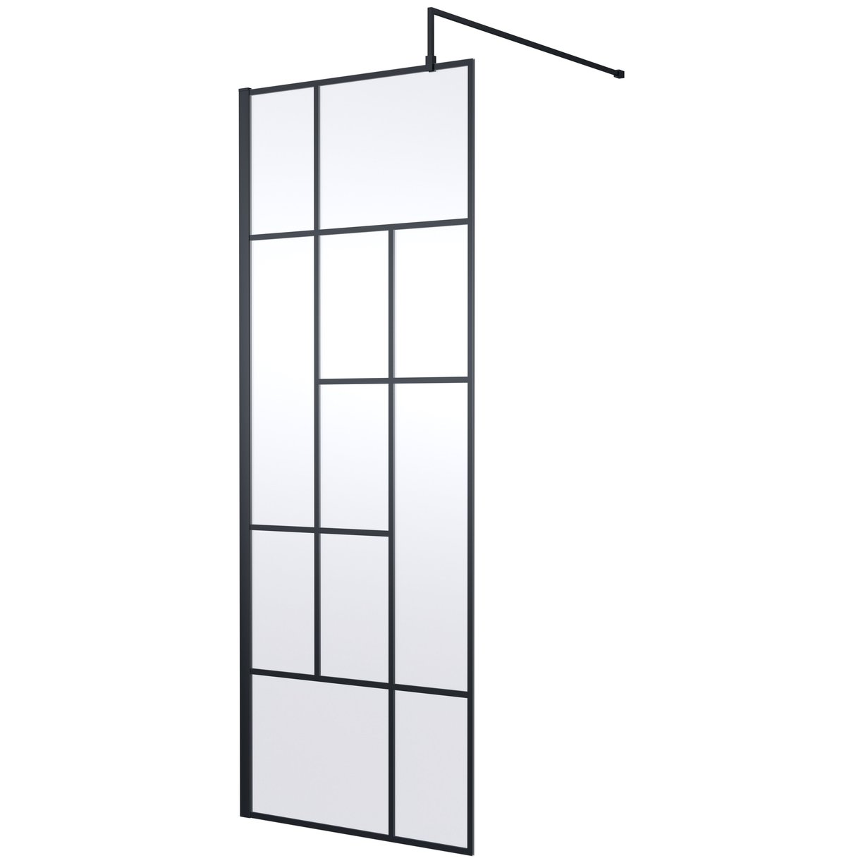 760 Abstract Wetroom Screen - Matt Black