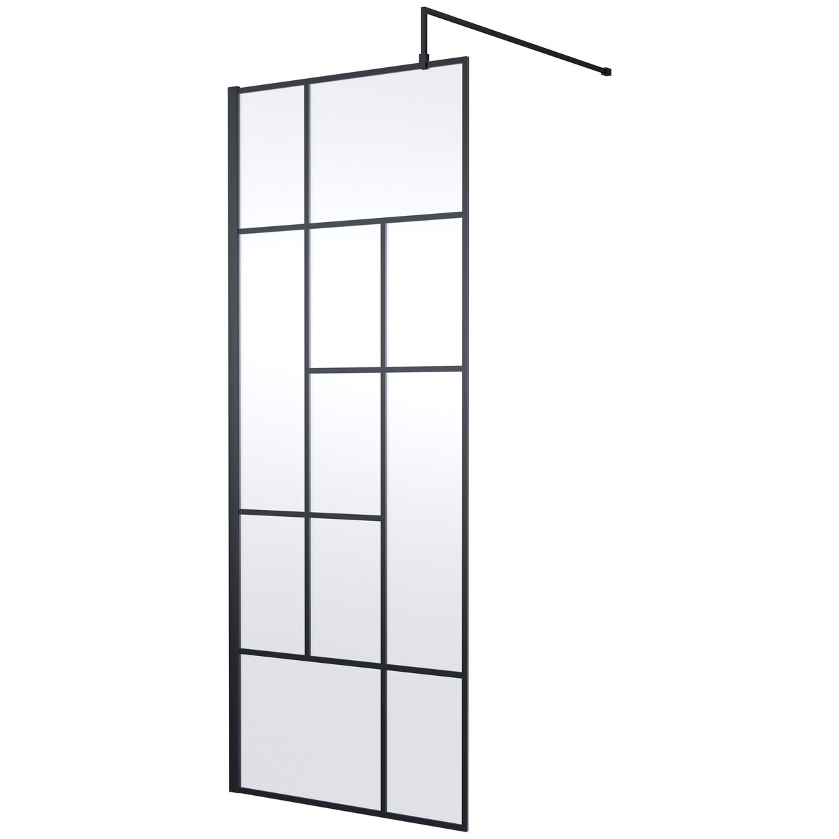 800 Abstract Wetroom Screen - Matt Black